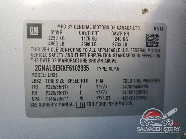 2GNALBEKXF6103385 2015 CHEVROLET EQUINOX photo no. 13