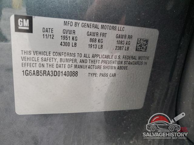 1G6AB5RA3D0140088 2013 CADILLAC ATS photo no. 12