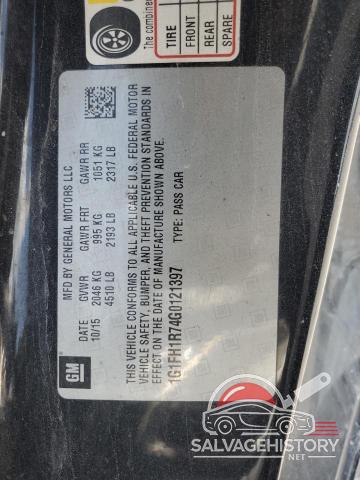 1G1FH1R74G0121397 2016 CHEVROLET CAMARO photo no. 12