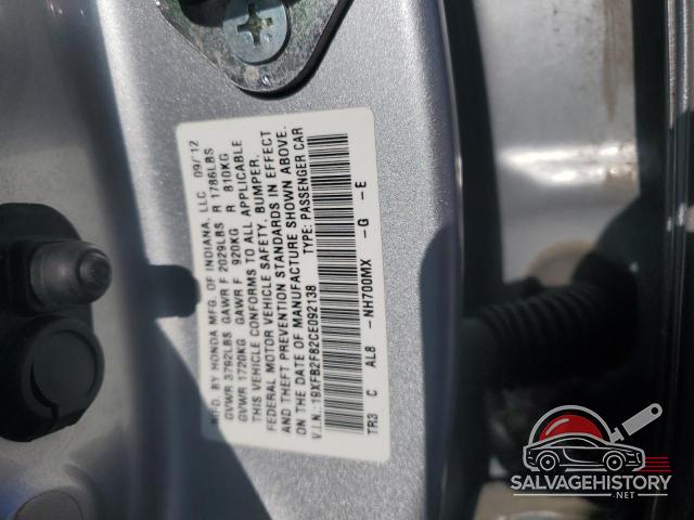 19XFB2F82CE092138 2012 HONDA CIVIC photo no. 13
