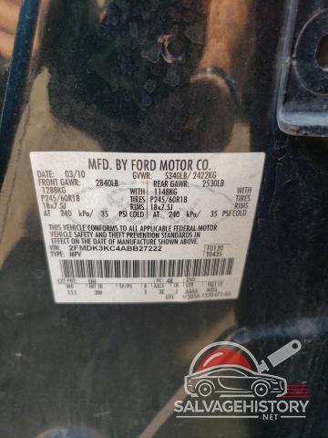 2FMDK3KC4ABB27222 2010 FORD EDGE photo no. 13