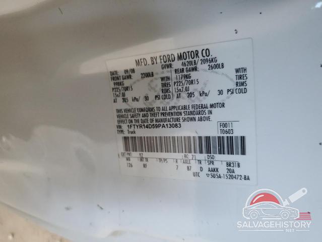 1FTYR14D59PA13083 2009 FORD RANGER photo no. 12