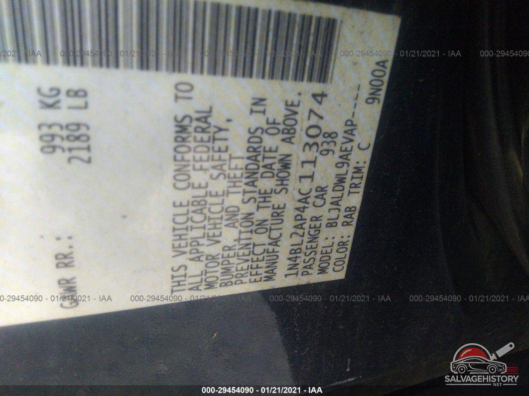 1N4BL2AP4AC113074 2010 NISSAN ALTIMA photo no. 9
