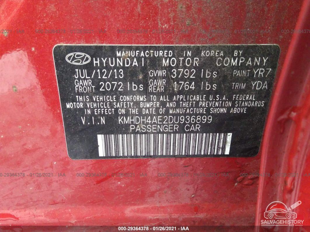 KMHDH4AE2DU936899 2013 HYUNDAI ELANTRA photo no. 9