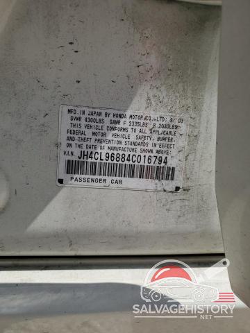 JH4CL96884C016794 2004 ACURA TSX photo no. 12