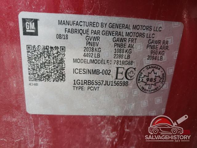 1G1RB6S57JU156598 2018 CHEVROLET VOLT photo no. 13