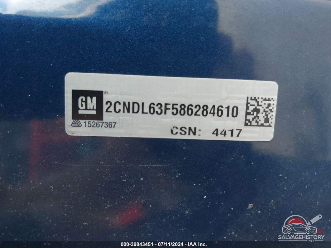 2CNDL63F586284610 2008 CHEVROLET EQUINOX photo no. 9