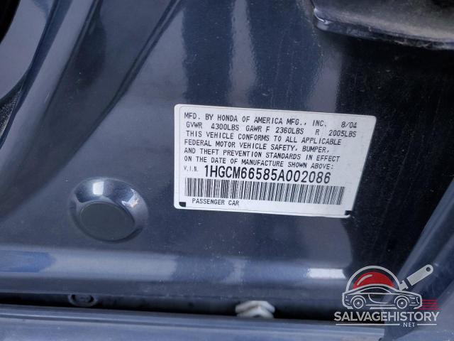 1HGCM66585A002086 2005 HONDA ACCORD photo no. 12