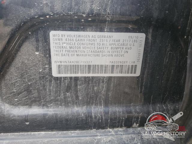 WVWHN7AN2BE719327 2011 VOLKSWAGEN CC photo no. 12