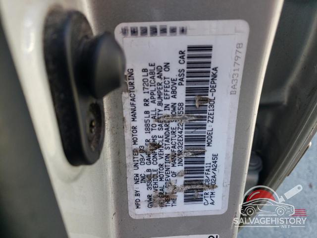1NXBR32EX4Z243558 2004 TOYOTA COROLLA photo no. 12