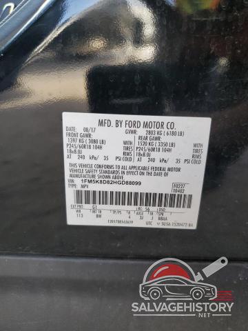 1FM5K8D82HGD88099 2017 FORD EXPLORER photo no. 13