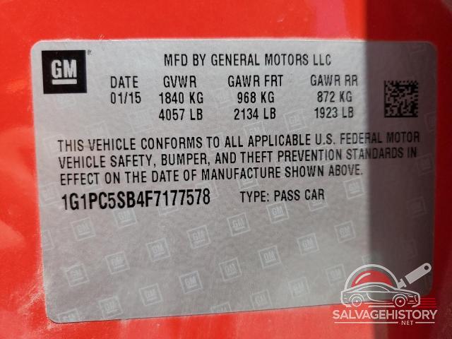 1G1PC5SB4F7177578 2015 CHEVROLET CRUZE photo no. 12