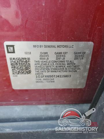 1G1FX6S07J4115803 2018 CHEVROLET BOLT photo no. 12