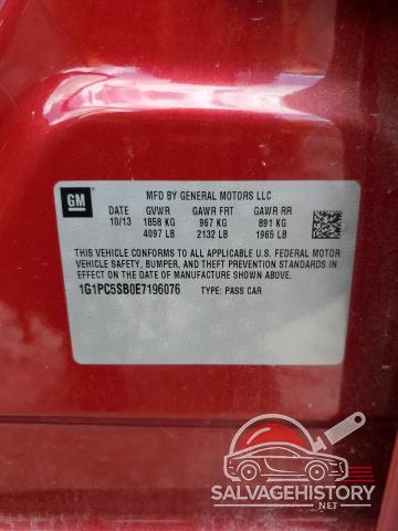 1G1PC5SB0E7196076 2014 CHEVROLET CRUZE photo no. 12