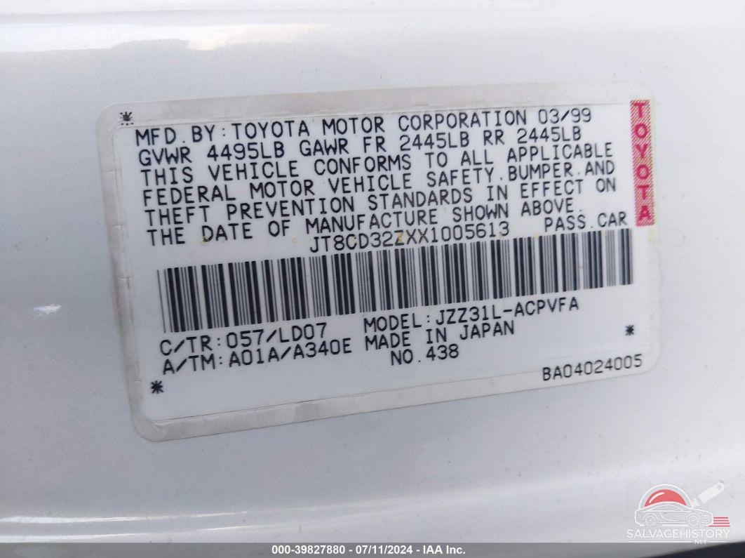 JT8CD32ZXX1005613 1999 LEXUS SC 300 photo no. 9