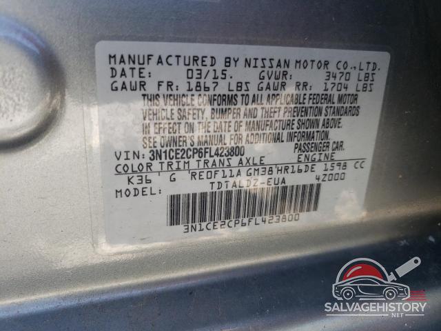 3N1CE2CP6FL423800 2015 NISSAN VERSA photo no. 13