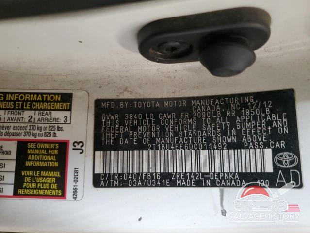 2T1BU4EE6DC011492 2013 TOYOTA COROLLA photo no. 12