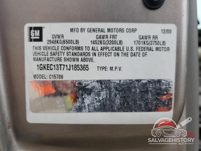 1GKEC13T71J185365 2001 GMC YUKON photo no. 12