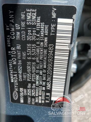 KM8JN12D99U939483 2009 HYUNDAI TUCSON photo no. 13