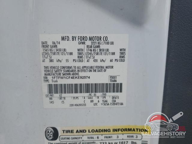 1FTFW1CF4EKE92574 2014 FORD F-150 photo no. 12