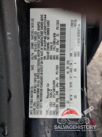 3FADP4EJ2GM173344 2016 FORD FIESTA photo no. 14