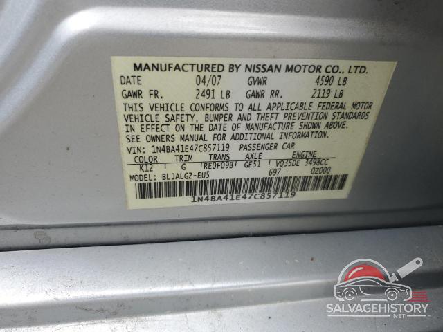 1N4BA41E47C857119 2007 NISSAN MAXIMA photo no. 12