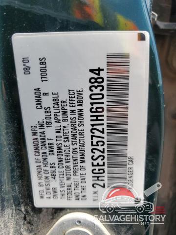 2HGES25721H610384 2001 HONDA CIVIC photo no. 12