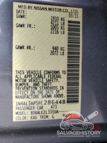 1N4AL3AP5FC286448 2015 NISSAN ALTIMA photo no. 12