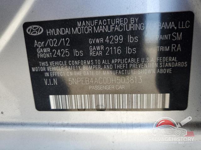 5NPEB4AC0DH503813 2013 HYUNDAI SONATA photo no. 12