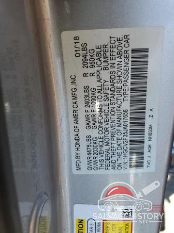1HGCV2F35JA017658 2018 HONDA ACCORD photo no. 12