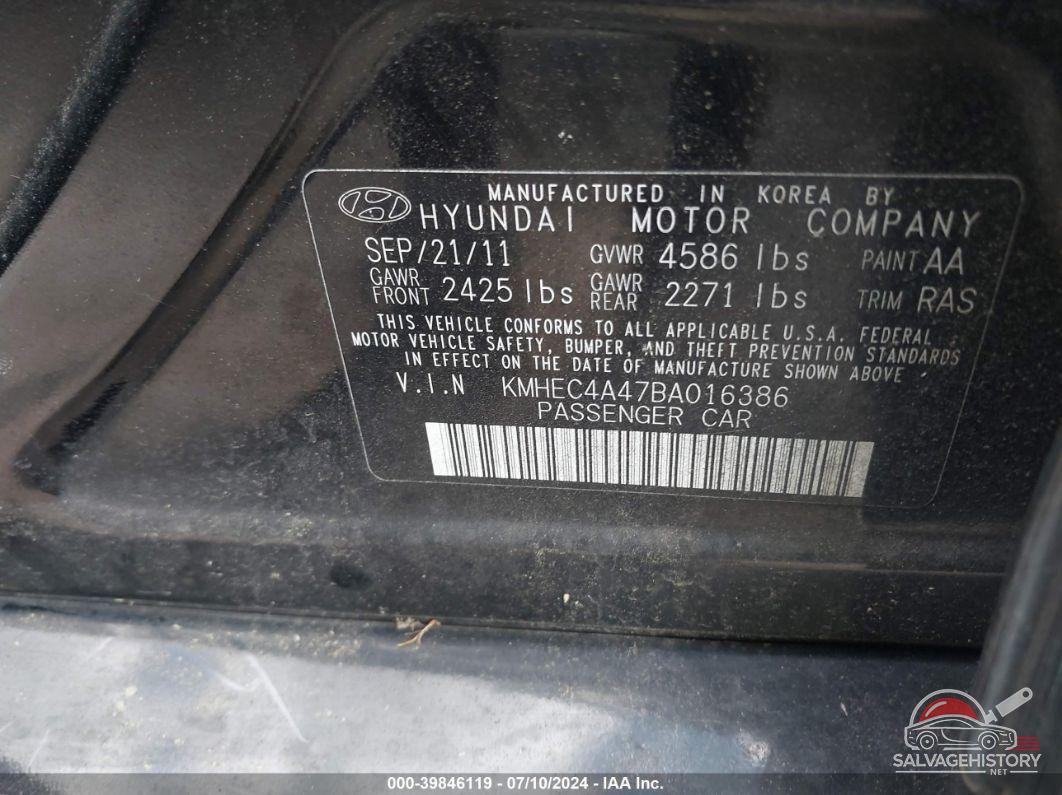 KMHEC4A47BA016386 2011 HYUNDAI SONATA HYBRID photo no. 9