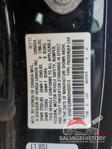 2HGFG3B84DH503513 2013 HONDA CIVIC photo no. 12