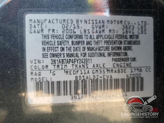 3N1AB7AP4FY242911 2015 NISSAN SENTRA photo no. 12