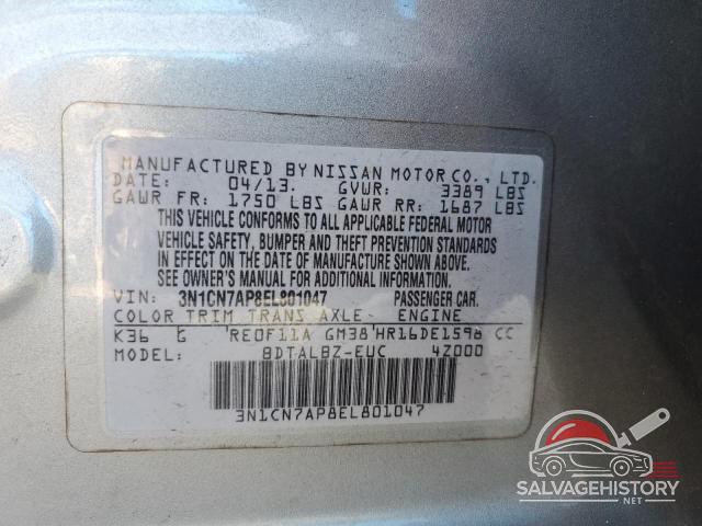 3N1CN7AP8EL801047 2014 NISSAN VERSA photo no. 13
