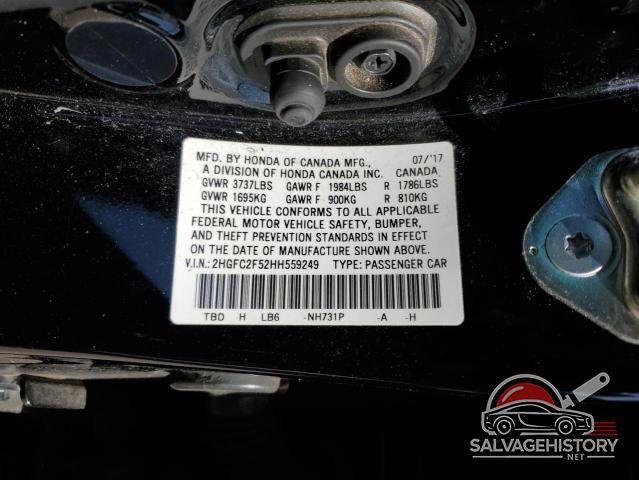 2HGFC2F52HH559249 2017 HONDA CIVIC photo no. 13