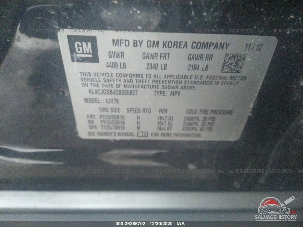 KL4CJGSB4DB065827 2013 BUICK ENCORE photo no. 9