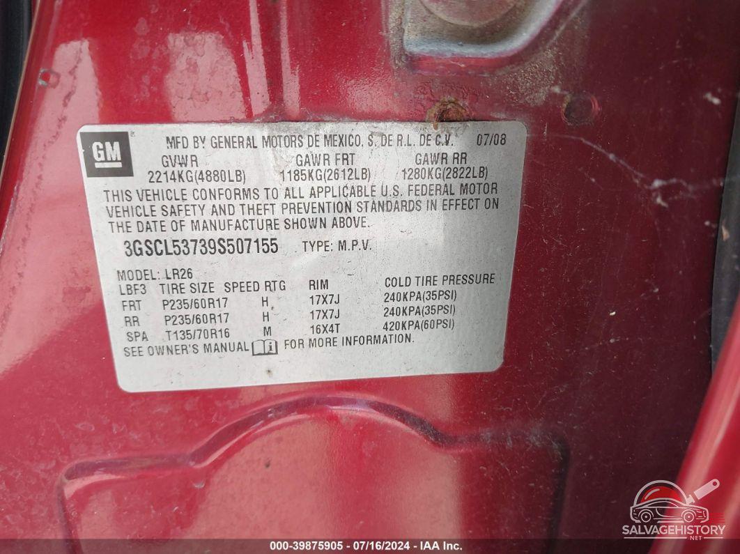3GSCL53739S507155 2009 SATURN VUE photo no. 9