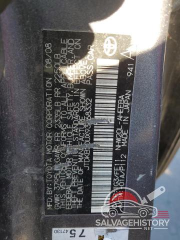 JTDKB20UX93468332 2009 TOYOTA PRIUS photo no. 12