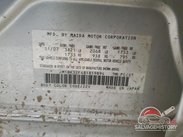 JM1BK32F481859894 2008 MAZDA 3 photo no. 13