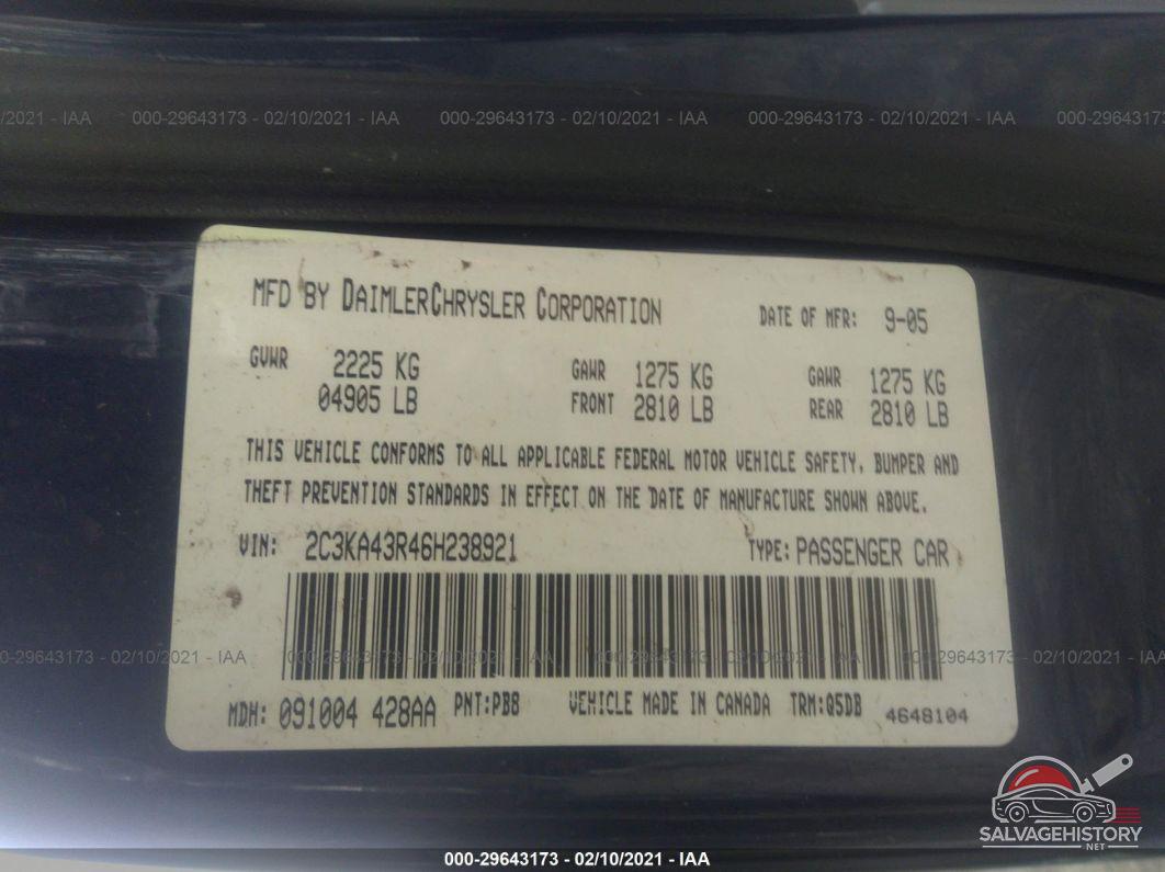 2C3KA43R46H238921 2006 CHRYSLER 300 photo no. 9