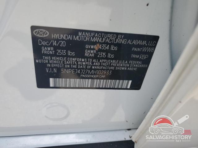5NPEJ4J27MH102933 2021 HYUNDAI SONATA photo no. 13