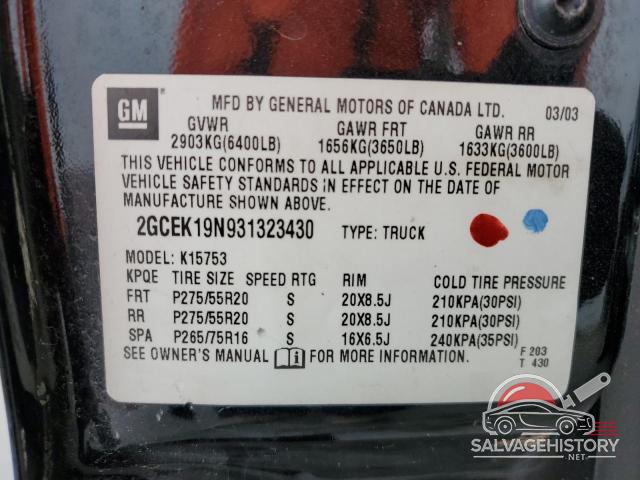 2GCEK19N931323430 2003 CHEVROLET ALL Models photo no. 13