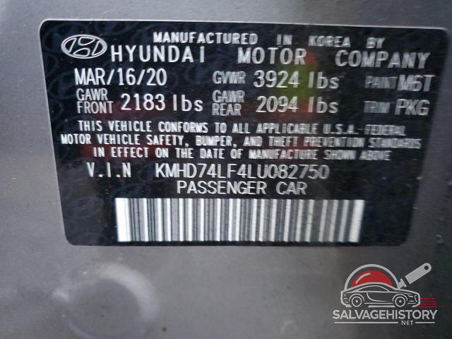 KMHD74LF4LU082750 2020 HYUNDAI ELANTRA photo no. 12