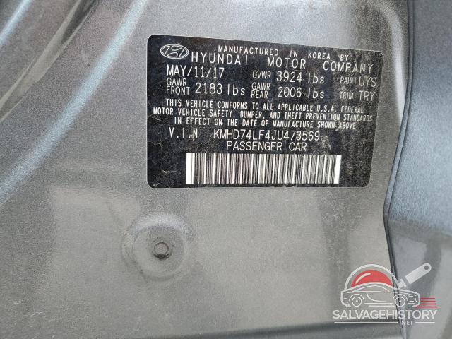 KMHD74LF4JU473569 2018 HYUNDAI ELANTRA photo no. 12