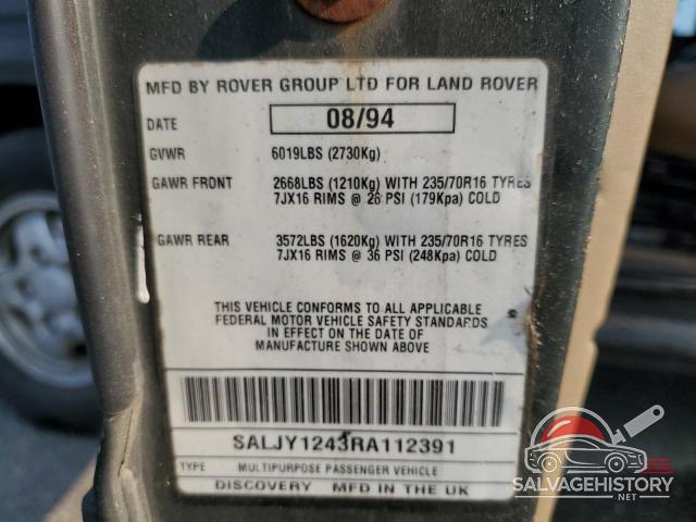 SALJY1243RA112391 1994 LAND ROVER DISCOVERY photo no. 13