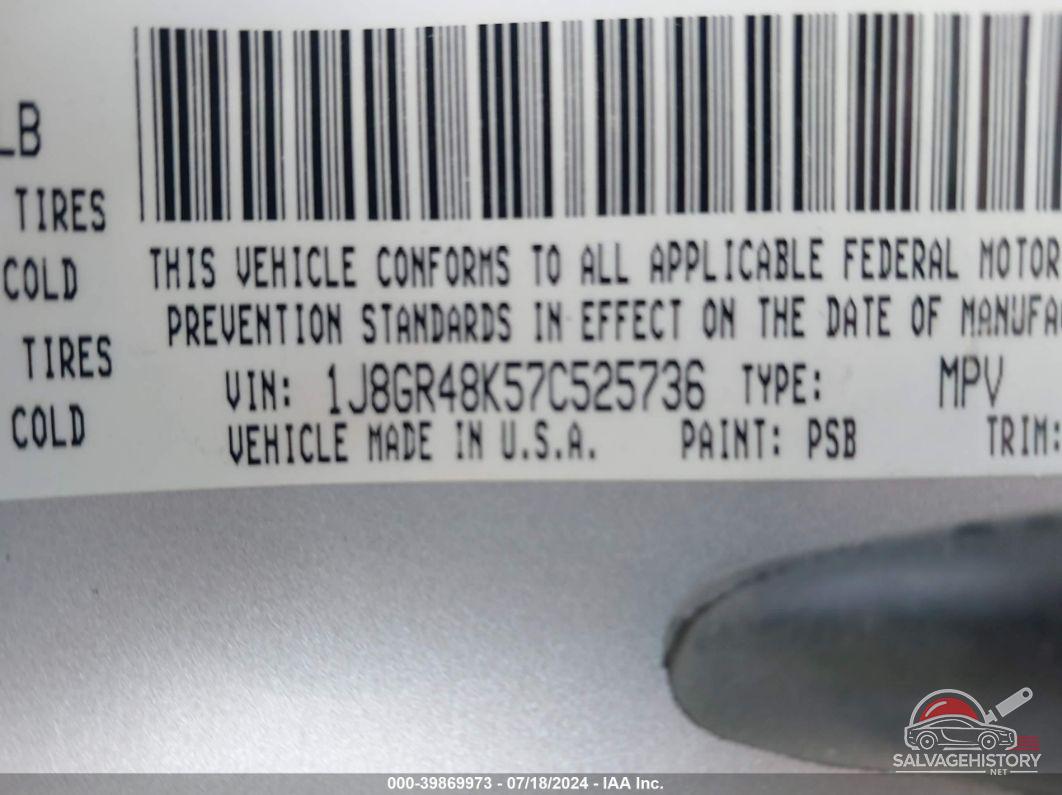 1J8GR48K57C525736 2007 JEEP GRAND CHEROKEE photo no. 9