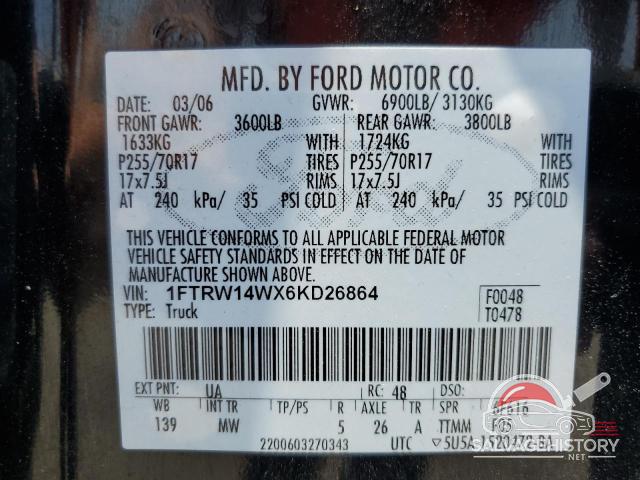 1FTRW14WX6KD26864 2006 FORD F-150 photo no. 12