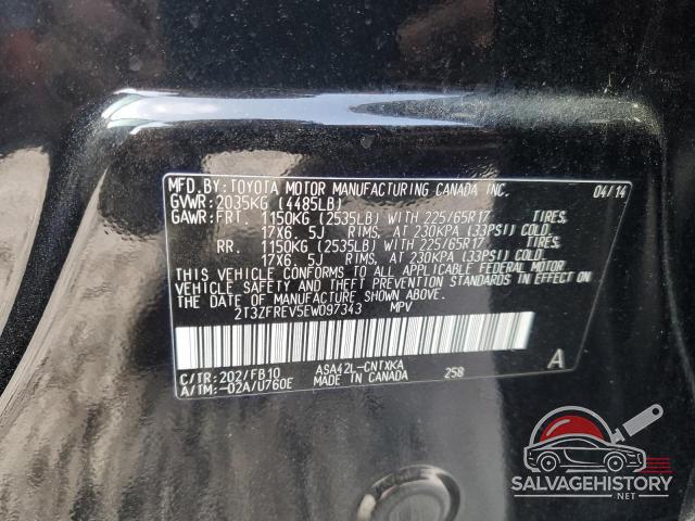 2T3ZFREV5EW097343 2014 TOYOTA RAV4 photo no. 12