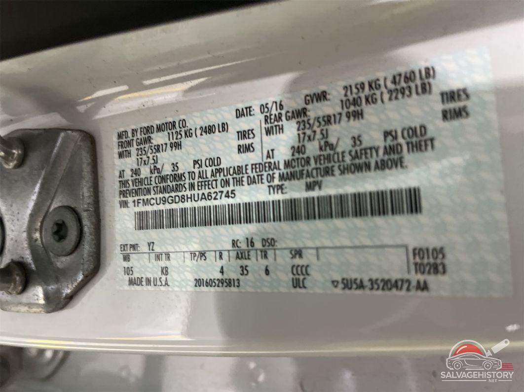 1FMCU9GD8HUA62745 2017 FORD ESCAPE photo no. 5