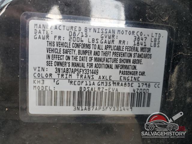 3N1AB7AP5FY331449 2015 NISSAN SENTRA photo no. 12